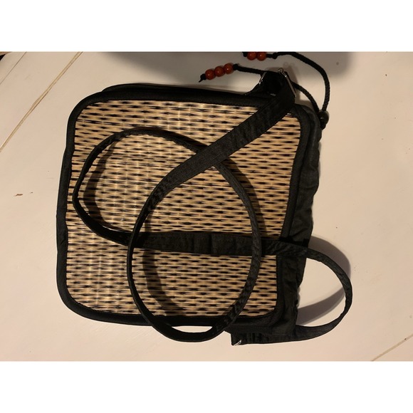 Handbags - Baskets of Cambodia Woven Palm Fiber Crossbody Bag Boho Fair Trade Eco Artisan